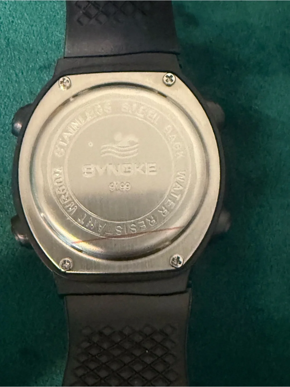 Black Digital Sports Smartwatch with Green LED Display
